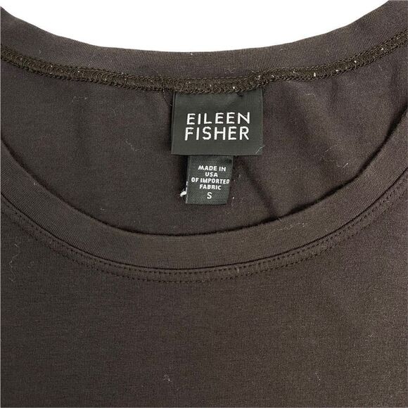 Eileen Fisher Rayon Brown Short Sleeve T-Shirt Blouse Womens Small Top - Picture 2 of 9